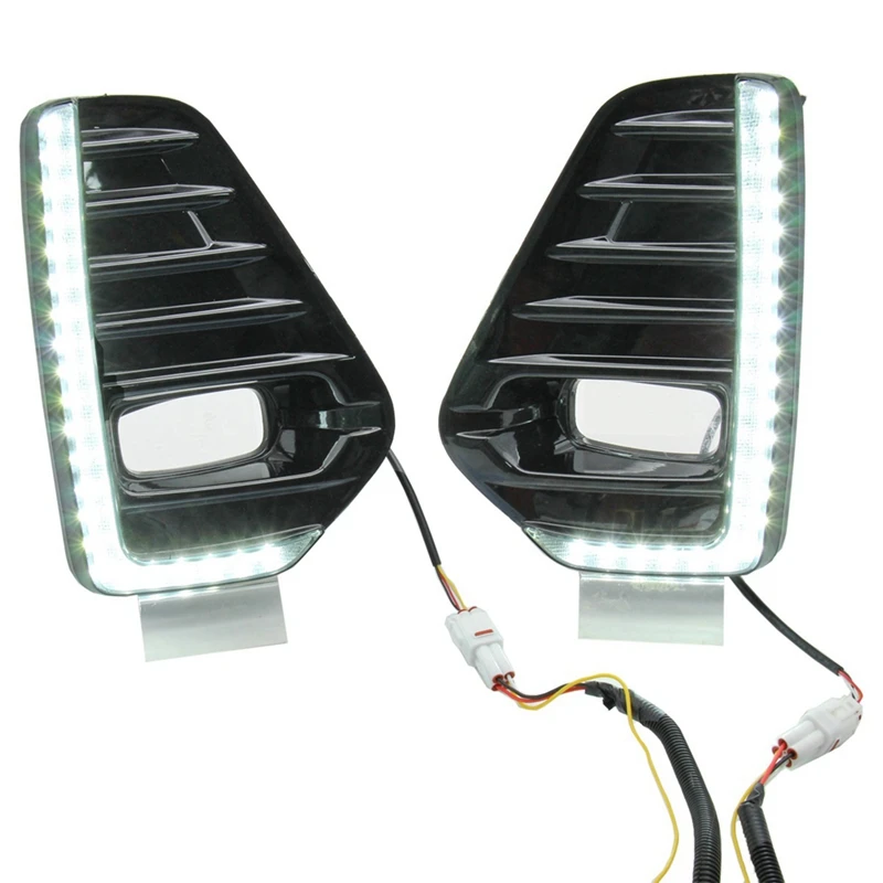 LED Daytime Running Lights For Nissan Kicks 2021-2023 White DRL & Amber Turn Signal Lights Fog Lights