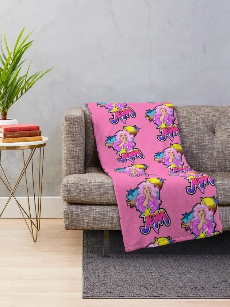 RETRO 80S JEM Throw Blanket Sofas Decorative Throw Cute Plaid Summer Blankets