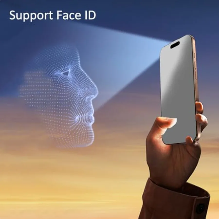2 sztuki folii ochronnej na ekran iPhone 17 Pro Max, matowa, chroniąca prywatność, 360 stopni, szkło hartowane, antyrefleksyjna, 6,9 cala