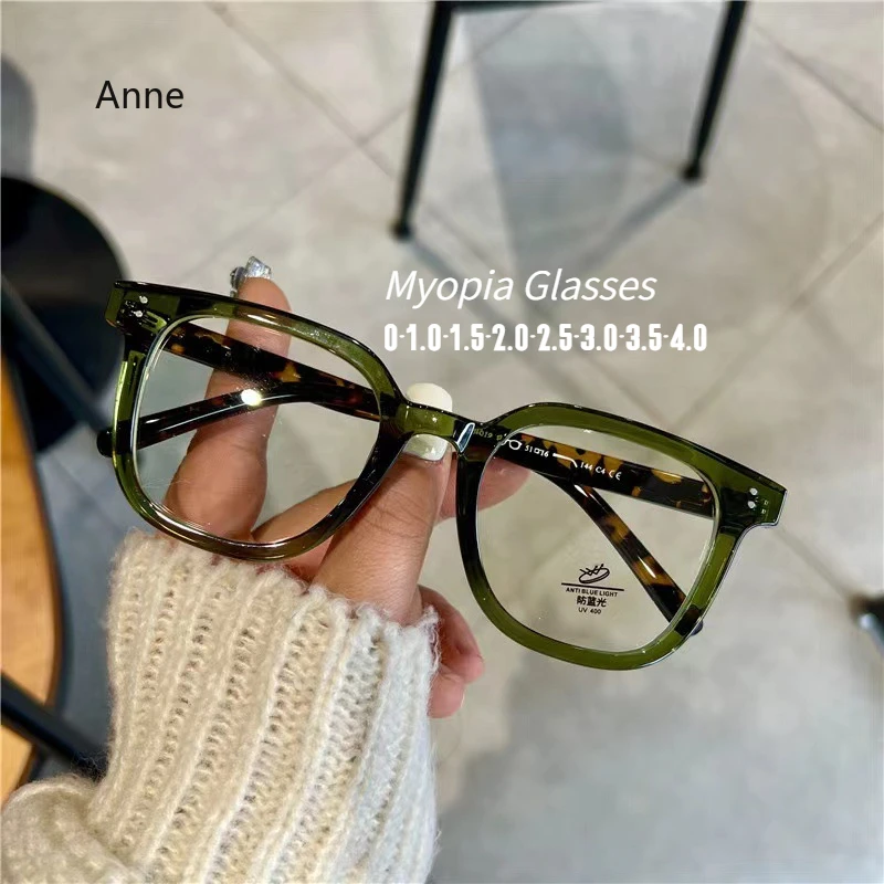 Retro Anti Blue Light Cat Eye Myopia Glasses with Neutral Anti-radiation Diopter Eyeglasses Women Short-sighted Eyeglasses gafas