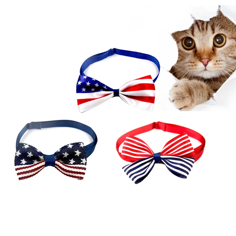 

3Pcs Pet Neck Collar Bow Tie Adjustable Premium Cat and Dog Accessories for Party Wedding Home Use Animal Neckwear