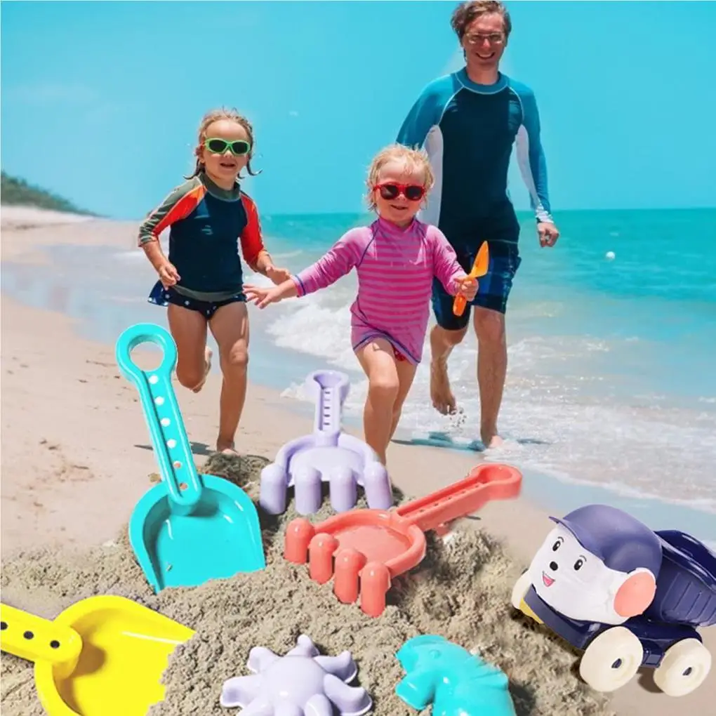 6 Pieces Kids Dog Beach Car Sand Tool Dump Truck Game Toys Random Color