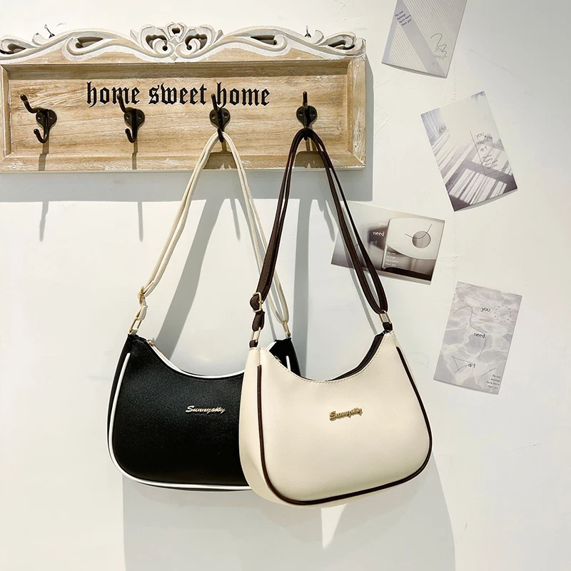 Fresh And Versatile Spring/summer New High-end Contrasting Color Single Shoulder Crossbody Women\'s Fashionable Underarm Bag