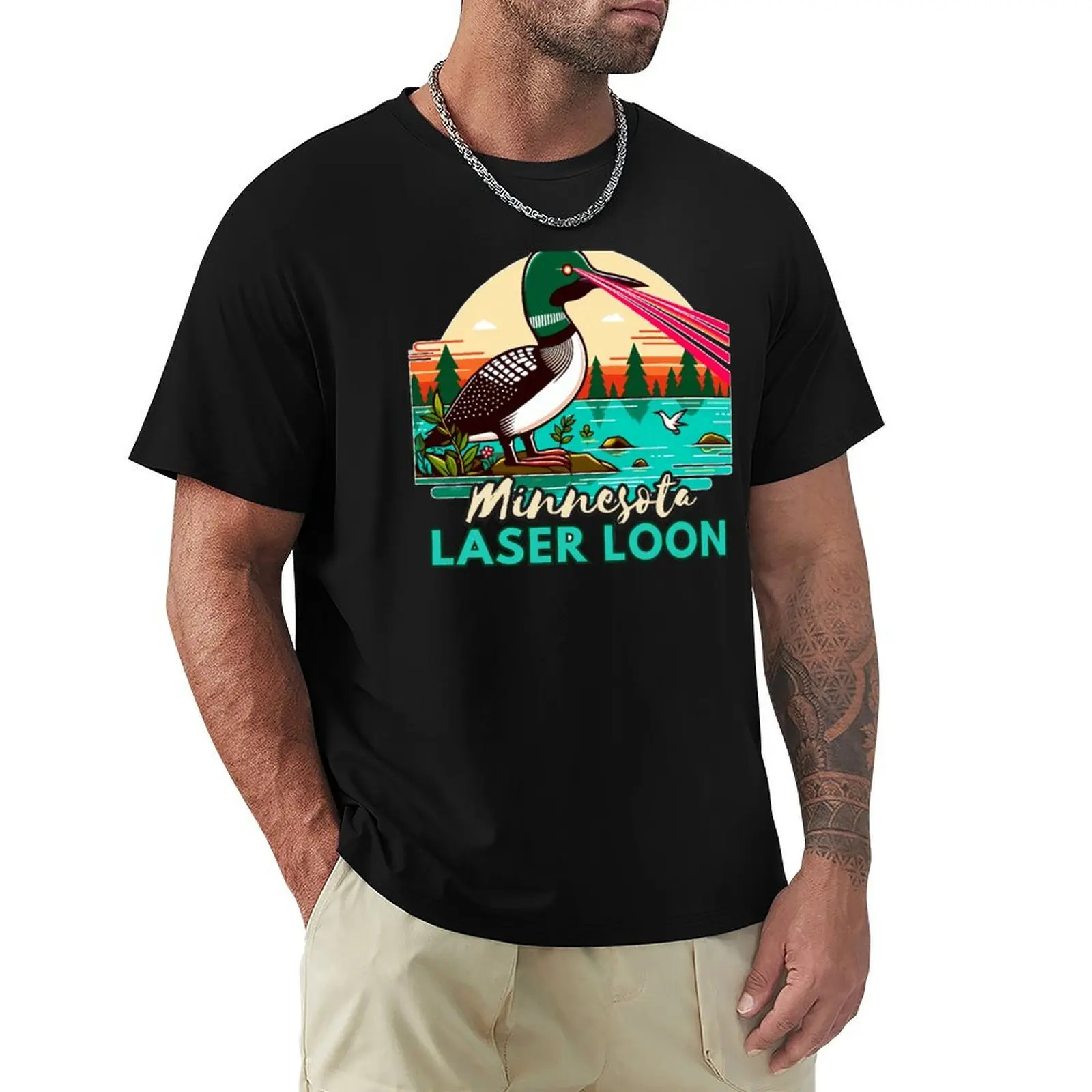 Minnesota laser loon T-Shirt Plus Size Outdoor Casual Top