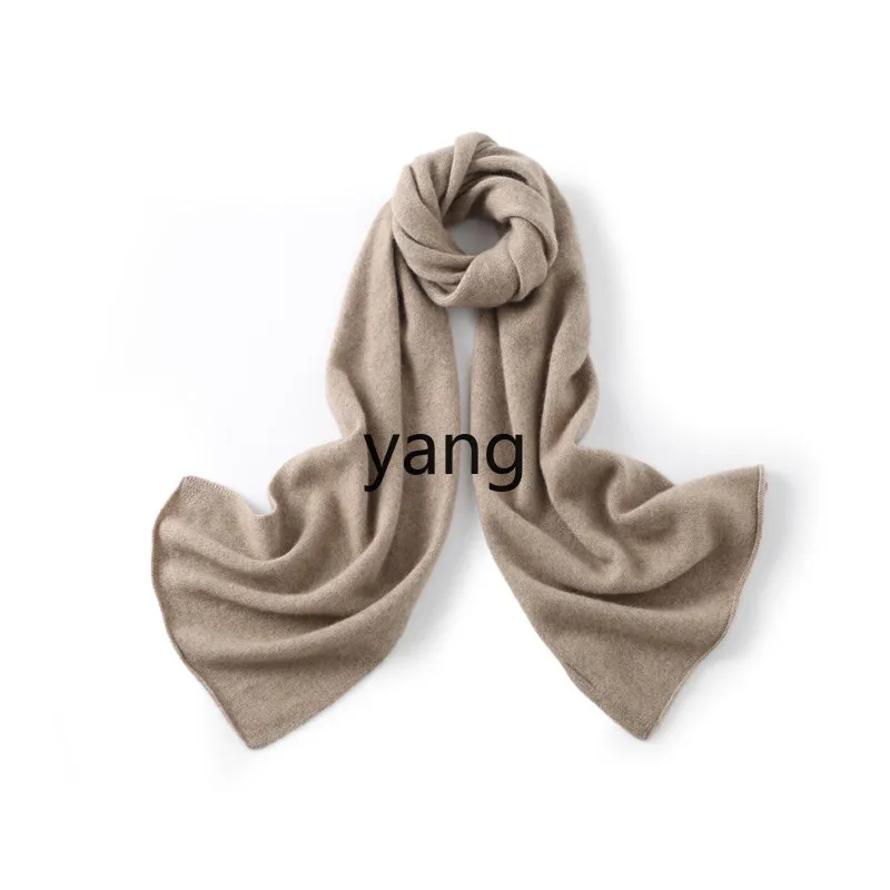 

LMM double-strand knitted 100% cashmere scarf for women and men thickened warm scarf small shawl autumn and winter