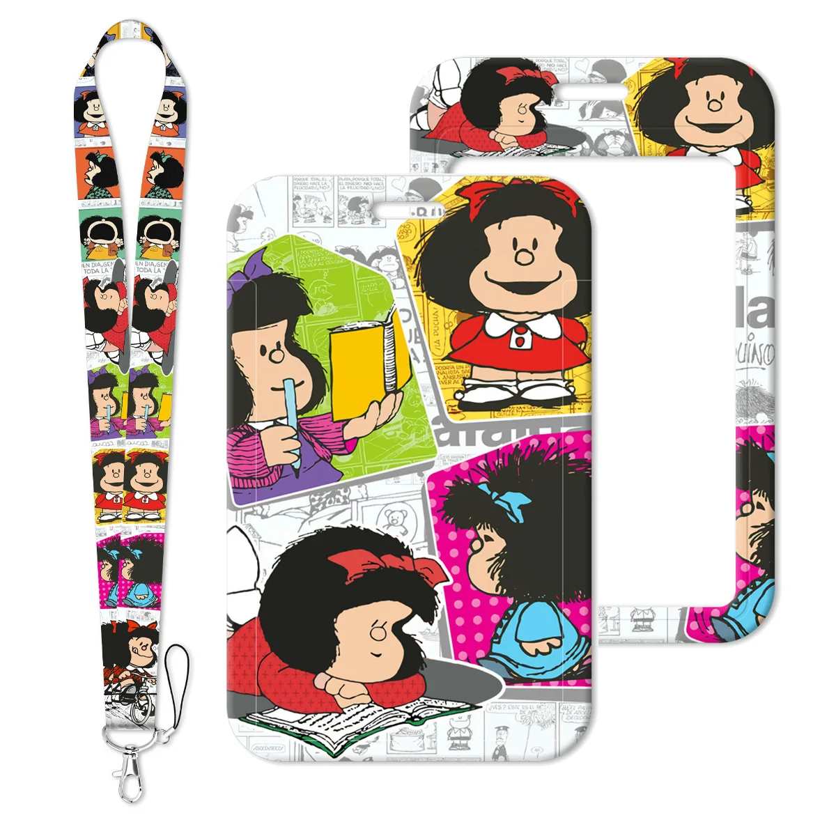 Cartoon Girl Card Holder Manga Lanyard Neck Strap for Key ID Card Phone Straps Hang Rope Key Ring Accessories Gift