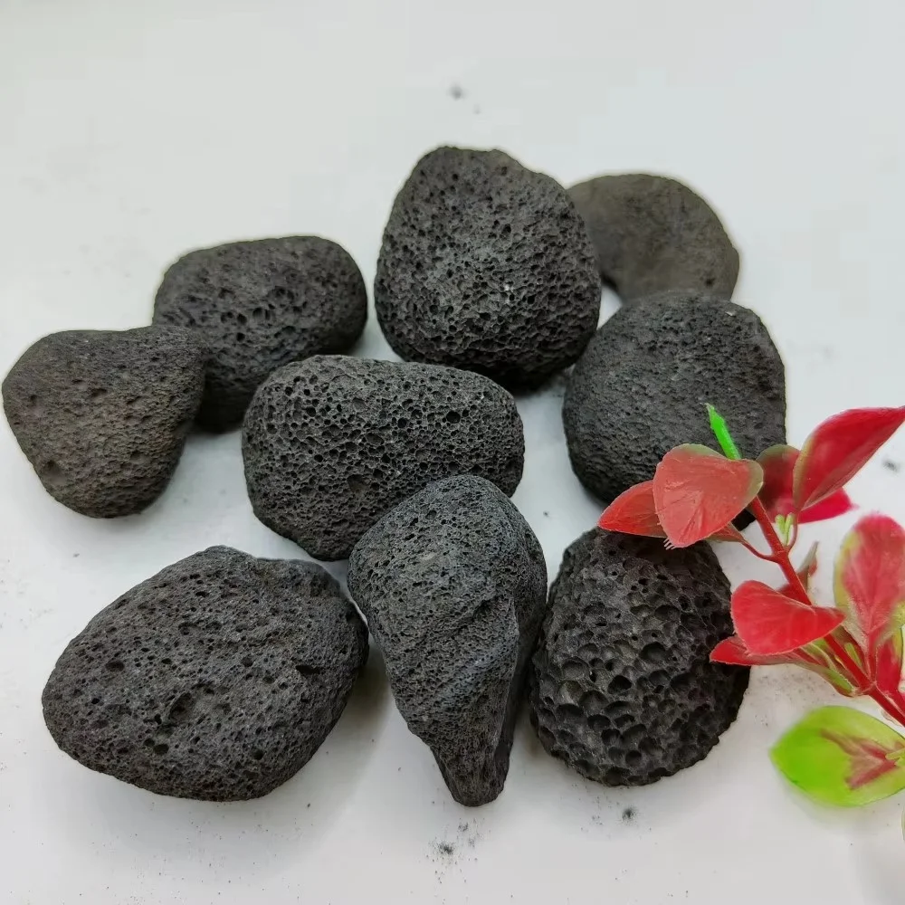 Natural Porous Black Volcanic Stone Lava Rock raw For Garden Decoration and fish tank special filter water volcanic rock particl