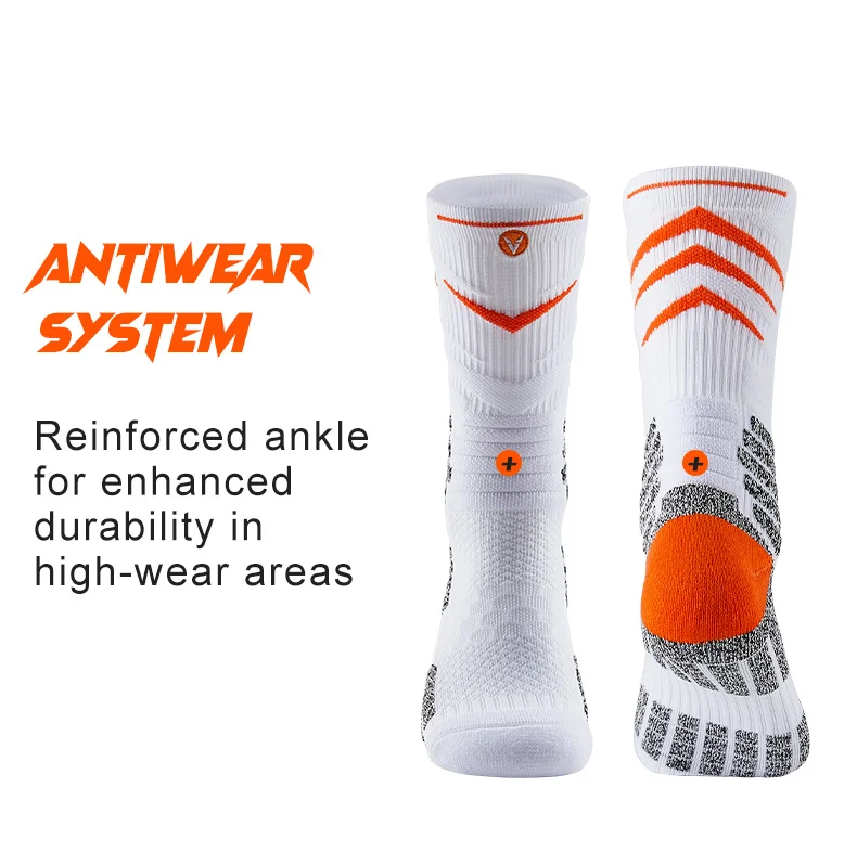 ถุงเท้ากีฬาระบายอากาศ Veidoorn ปี 2025 พร้อมแผ่นรองข้อเท้า ซับแรงกระแทก กันลื่น พื้นผ้าเทอร์รี่คอตตอน สำหรับวิ่ง บาสเก็ตบอล และออกกำลังกาย