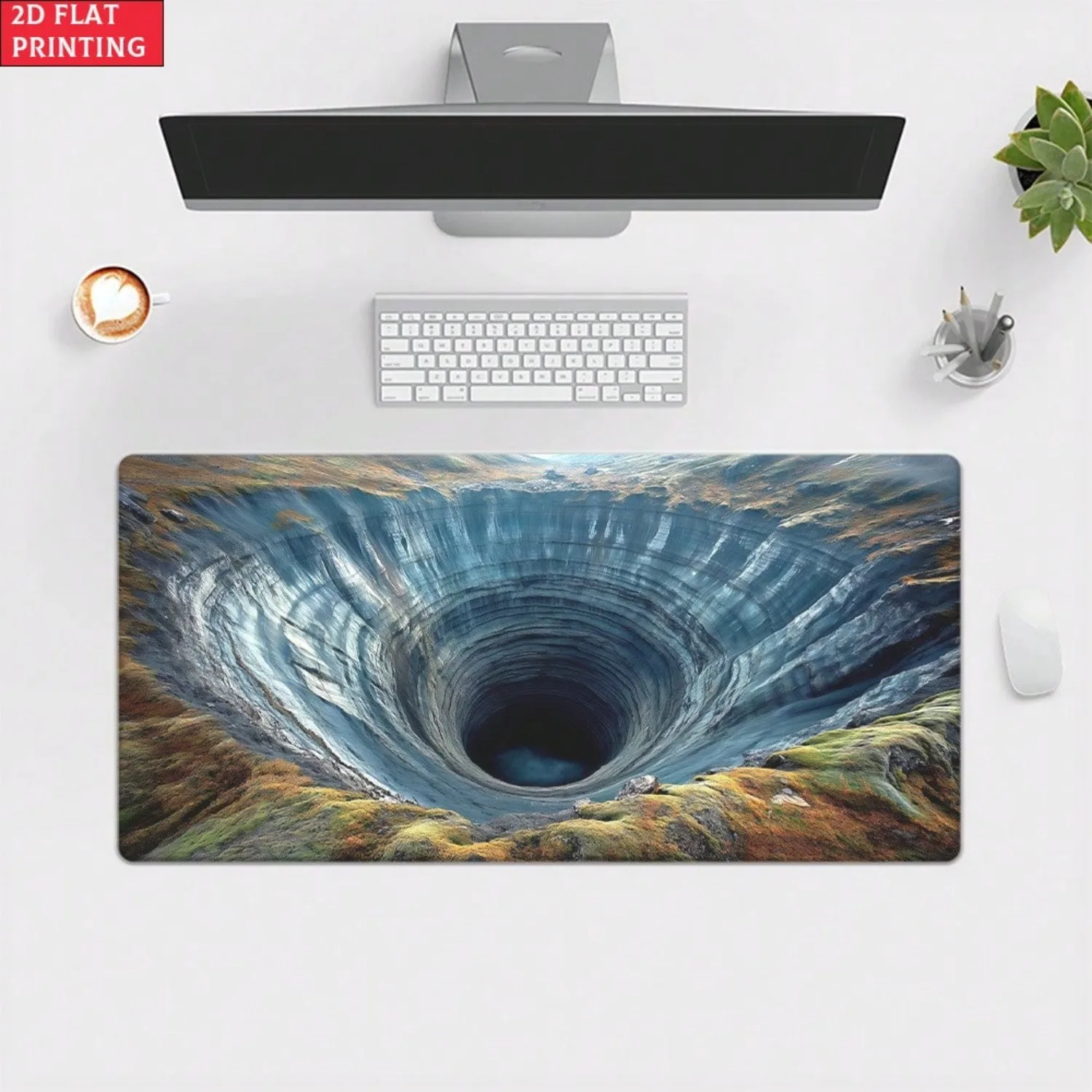 

1pc Non-Slip Oval Gaming Desk Mat & Wrist Rest Compatible For PC Laptop, Thick Rubber Base Swirl Pattern Mouse Pad Suitable For Office, Computer, Programmer, Minimalist For Desktop Workspace For And, 2D Flat