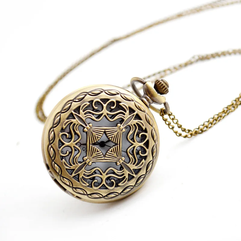 ساعة جيب كوارتز صينية مجوفة ، ساعة فليب ريترو ، ساعة حائط مجوهرات ، هدية كلاسيكية