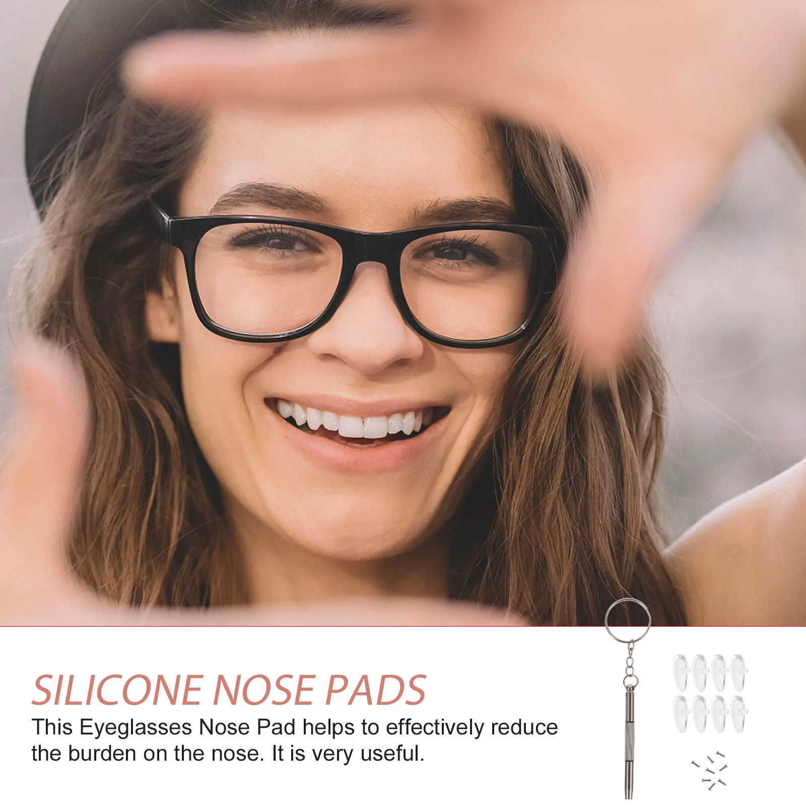 

Eyeglasses Nose Pad Replacement Stainless Steel Screw in Silicone Cushion Comfortable Fit Glasses Repair Tool Supplies