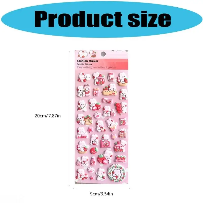 D08B Puffier Sticker for Kids 3D Design Sticker for Boys Girls, Reusable Tiny Sticker