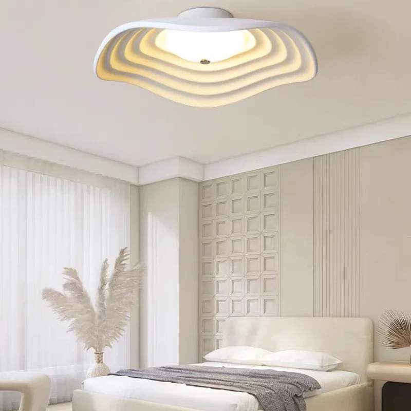 Nordic Resin Simple Ceiling Light, Flush Mount  E27 Base Lotus Leaf Close to Ceiling Lamp Bedroom Kitchen Porch Hallway