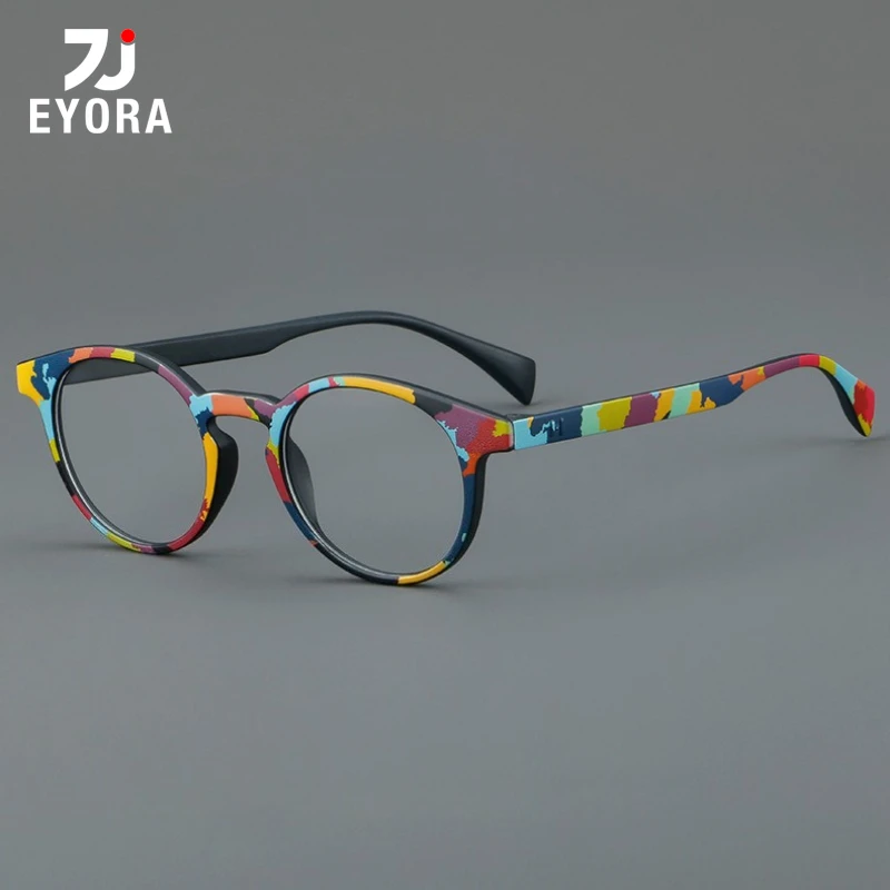 

EYORA Cat Eye Colored Painted Frame Reading Glasses Woman Anti Blue Light Photochromic Hyperopia Eyewear Prescription Glasses