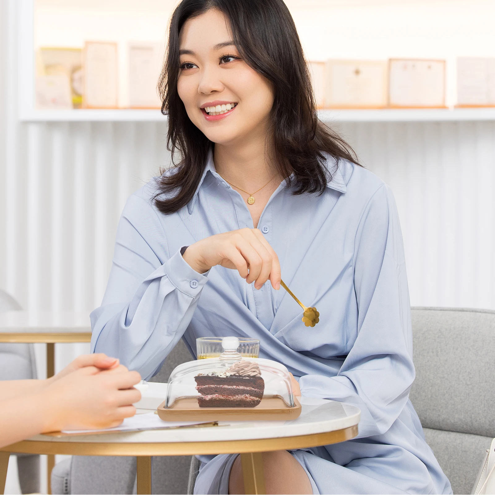 

1 Set Desktop Cake Tray Multi-Function Glass Dessert Plate Household Food Cover Storage Holder Transparent Kitchen Organizer For