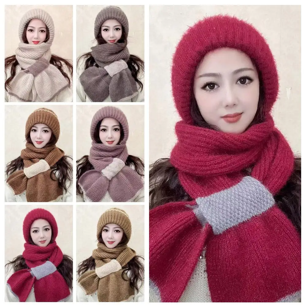 محبوك قبعة الثلج المتكاملة حماية الأذن يندبروف قبعة وشاح الرقبة أدفأ عبر الدراجات أقنعة قبعة لينة رشاقته في الهواء الطلق قبعة #2