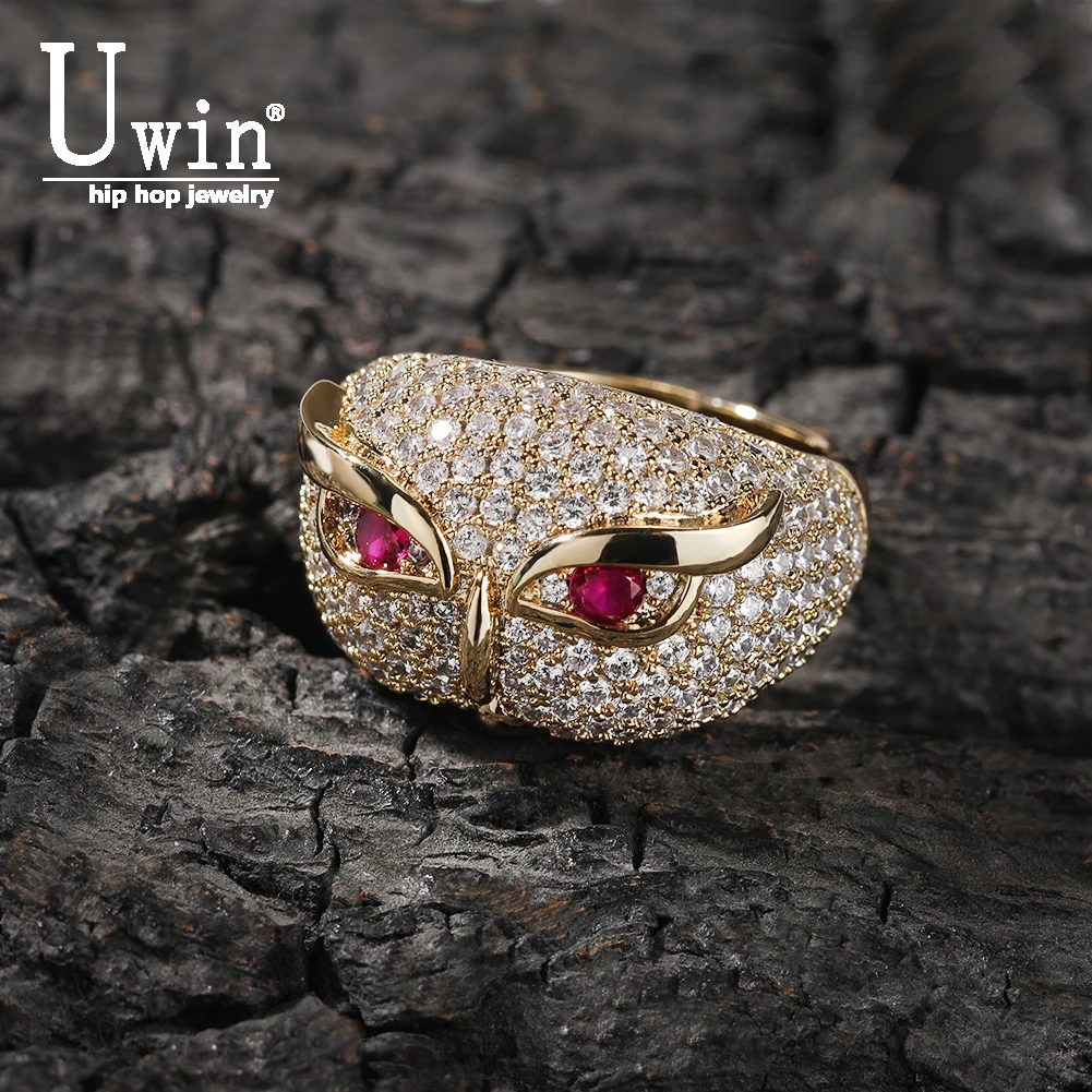 

Uwin Owl Cz Rings For Men Fashion Personalized Hip Hop Jewelry Iced Out Cubic Zirconia Ring Holiday Gifts