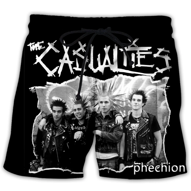 phechion New Fashion Men/Women The Casualties Band 3D Print Casual Shorts Novelty Streetwear Men Loose Sporting Shorts L161