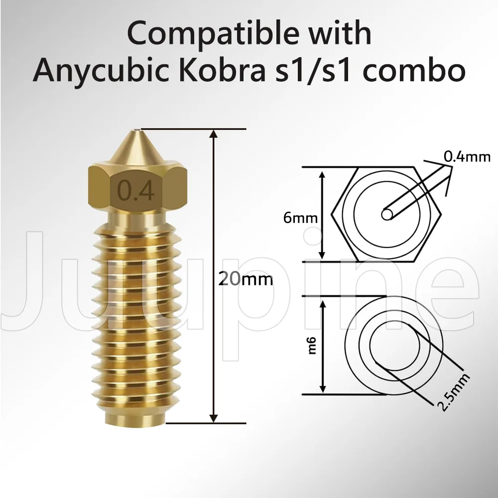 ل Anycubic كوبرا S1 فوهة صلابة النحاس 0.8 0.6 0.4 0.2 كوبرا S1 كومبو فوهة معدنية كوبرا S1 Hotend ثلاثية الأبعاد ملحقات الطابعة #2