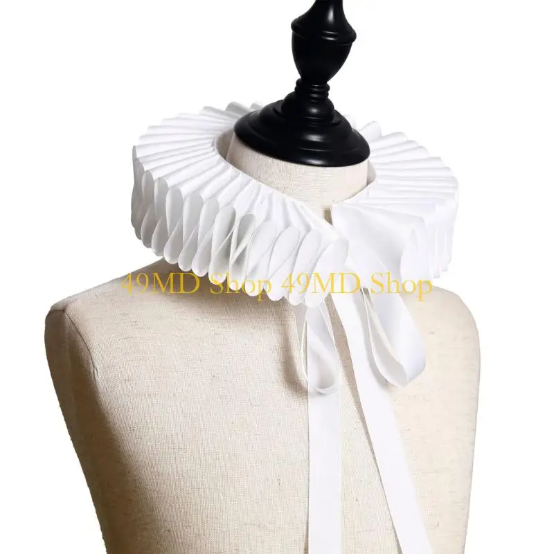 49MD Children Ruff Collar for School Stage Show Dressingup Decorative Ruffle Collar