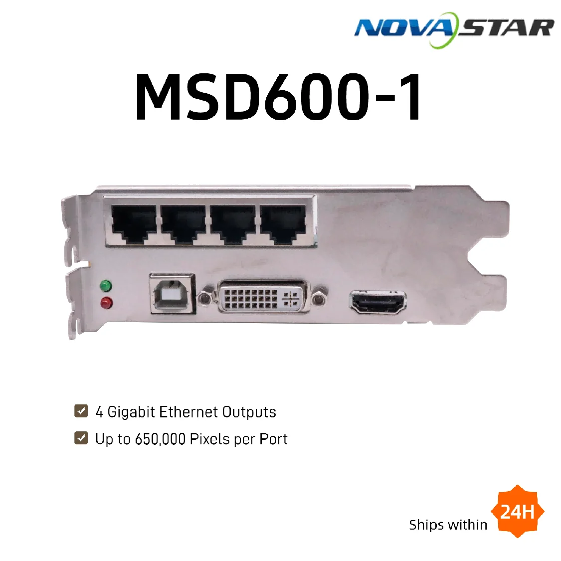 NovaStar MSD600-1 LED Sending Card 4 Gigabit Ethernet Output HDMI DVI Input Synchronous Controller for Full Color LED Display