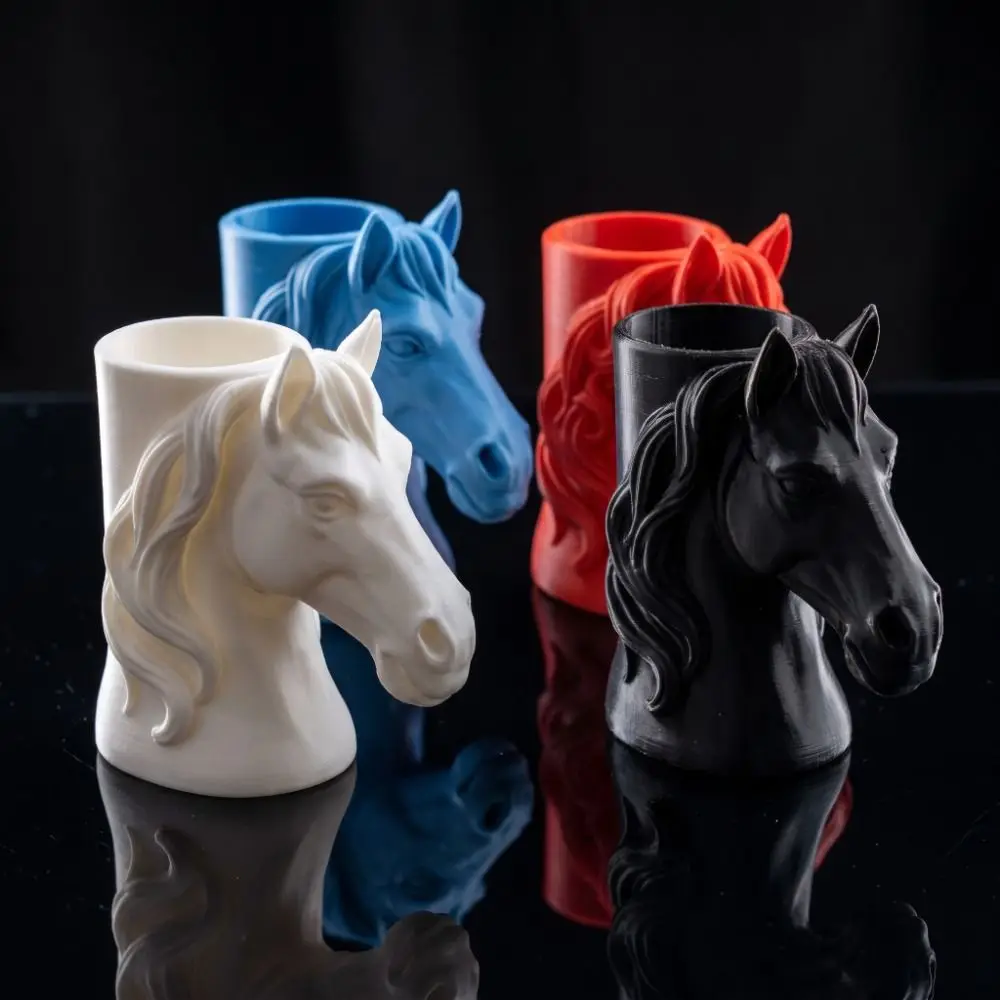 Multifunctional Horse-Shaped Pen Holder 3D Printed Vase Storage Box Ornaments Sculpture Makeup Brush Holder Student