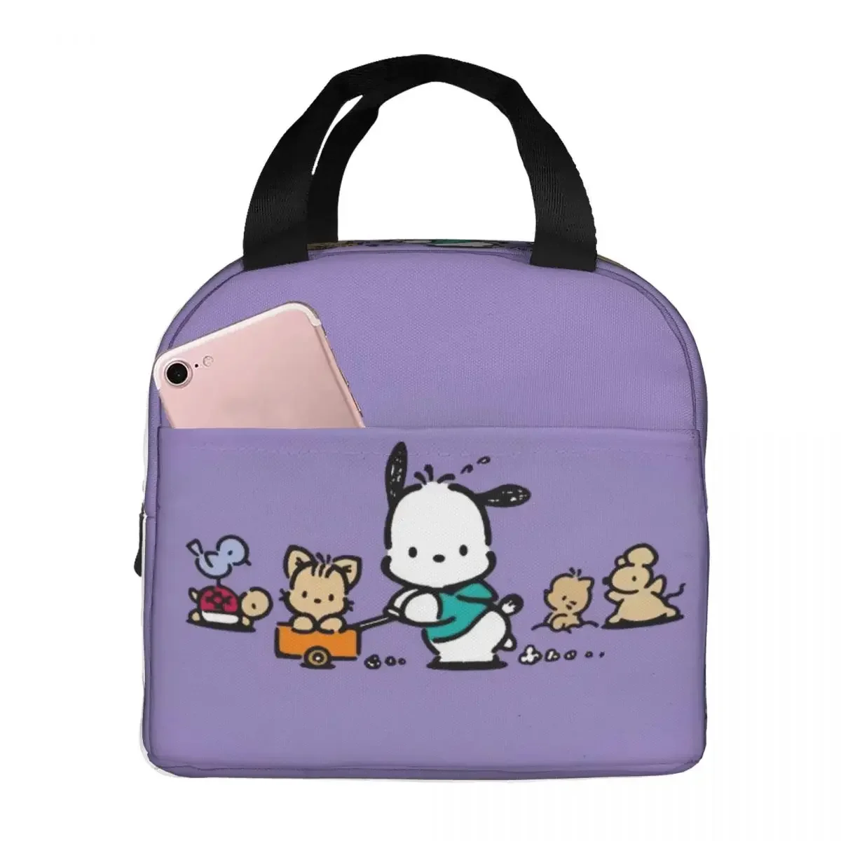 Pochacco Cartoon Dog Insulated Lunch Bags Cooler Bag Lunch Container High Capacity Lunch Box Tote Food Handbags School Outdoor