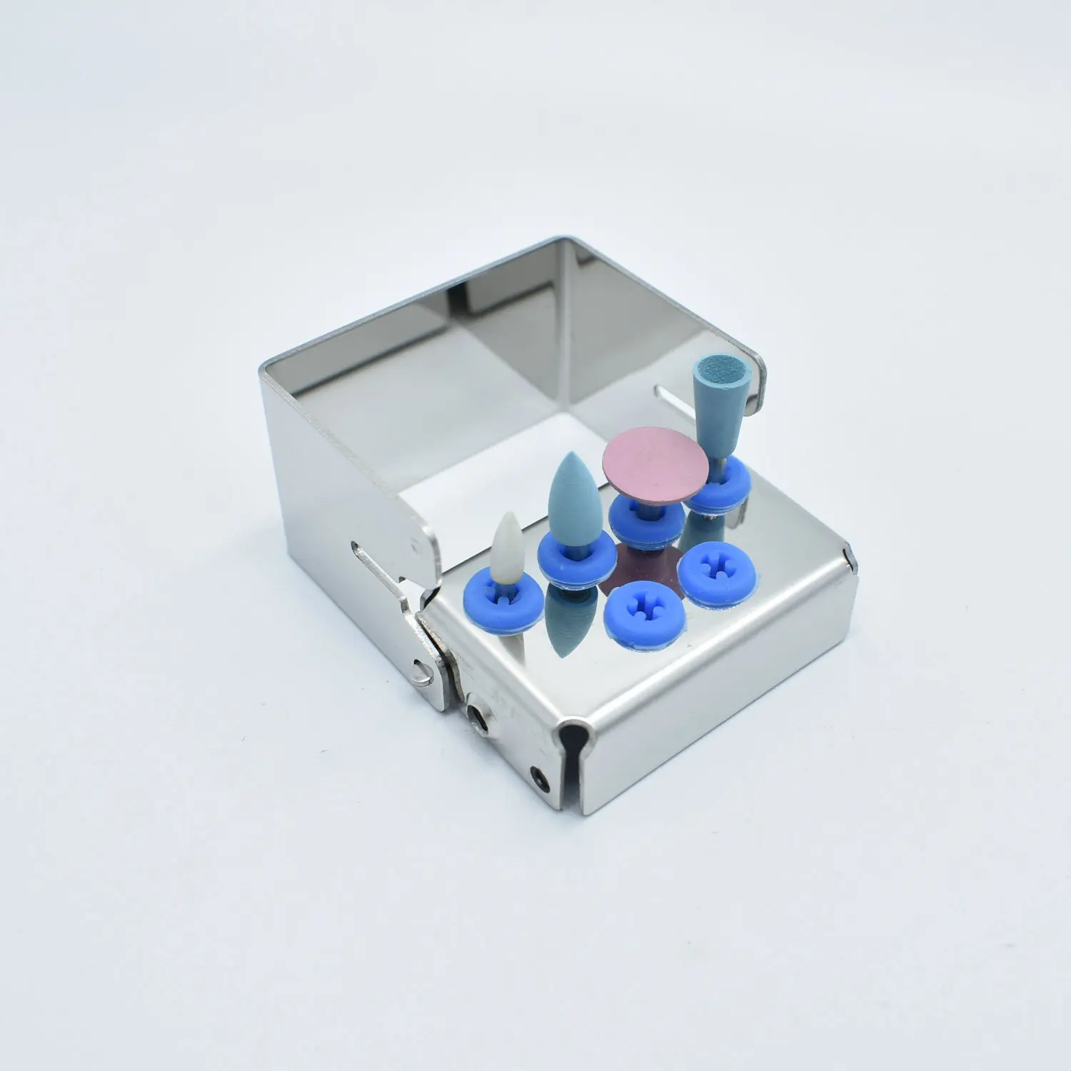 6 hole  Dental stainless steel silicone needle frame high and low speed dual purpose Case Disinfection Box Autoclavable Disinfe