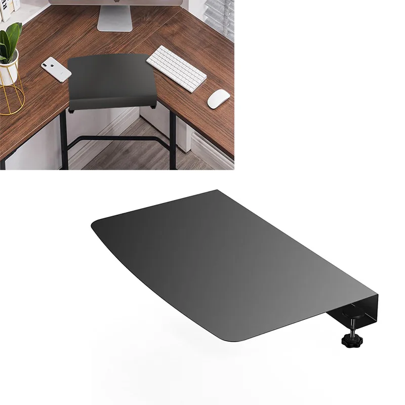 1PCS Corner Desk Connector Sleeve Plate L-Shaped/Corne Platform Extender Increase Keyboard/Mouse Space for Wooden/Steel Desks