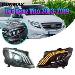 2PCs Car Styling Car Headlight Assembly For Merced Benz Vito 2016-2021 LED Head Lamp Car Tuning Light Parts Plug And Play