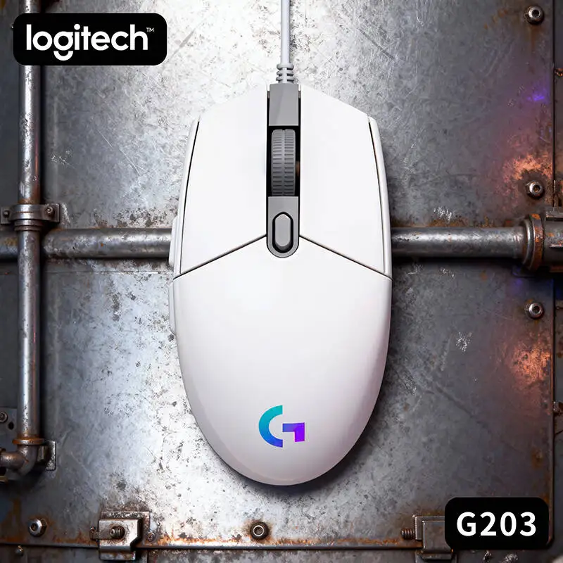

Logitech G203 Prodigy Series Wired Mouse, Gaming Grade Sensor, Custom RGB Colors, Smooth Gliding Feet, for PC/Mac