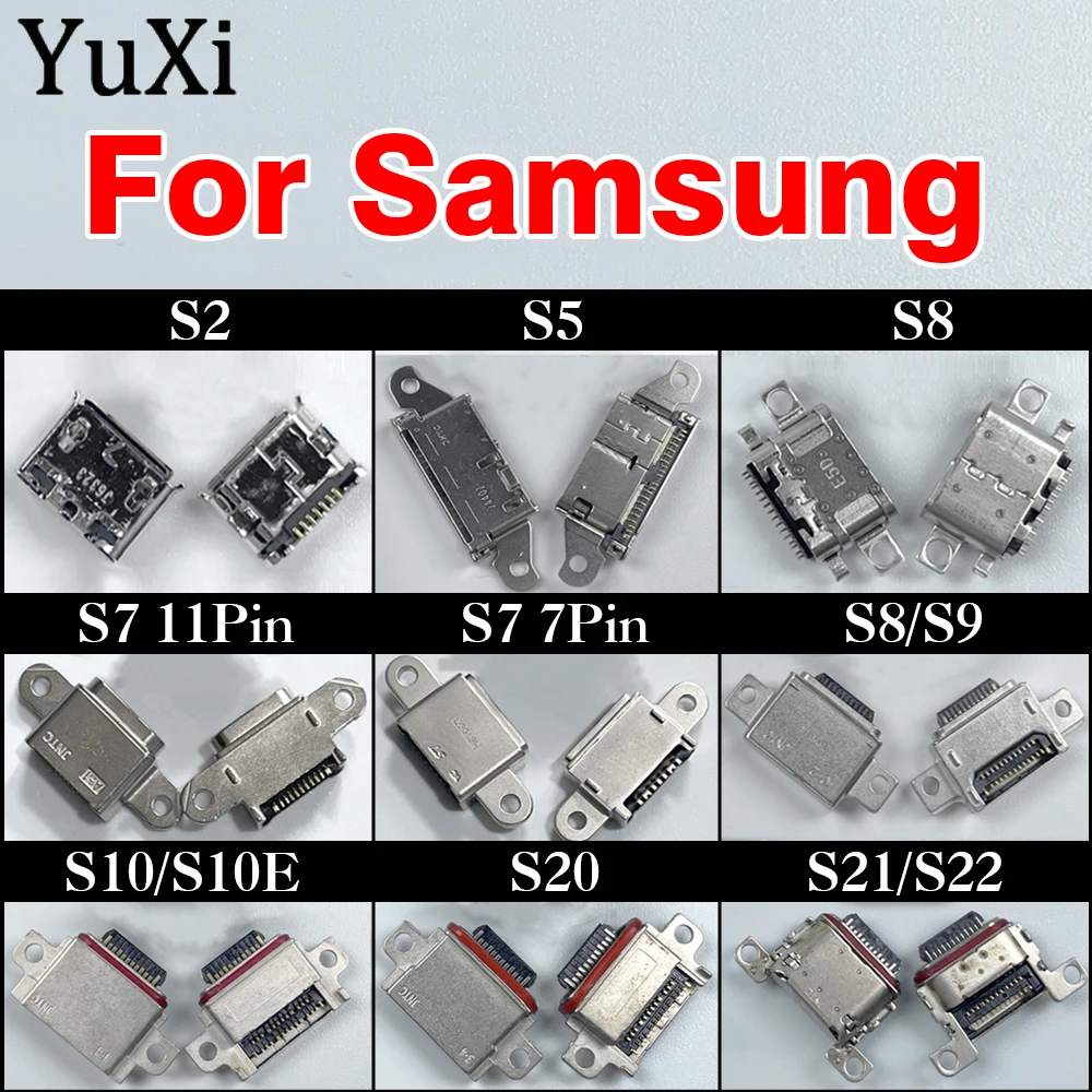 

1 шт., разъем Micro USB для зарядки Samsung Galaxy S2 S3 S4 S5 S6 S7 S8 S9 S10 S20 S21 S22 11Pin 7pin