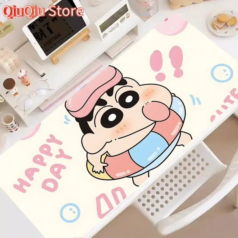 

Kawaii Crayon Shin-chan Mouse Pad Oversized Locked Edge Design Mouse Pads 400x900 Anti-slip Gaming Mousepad for Laptop Computer