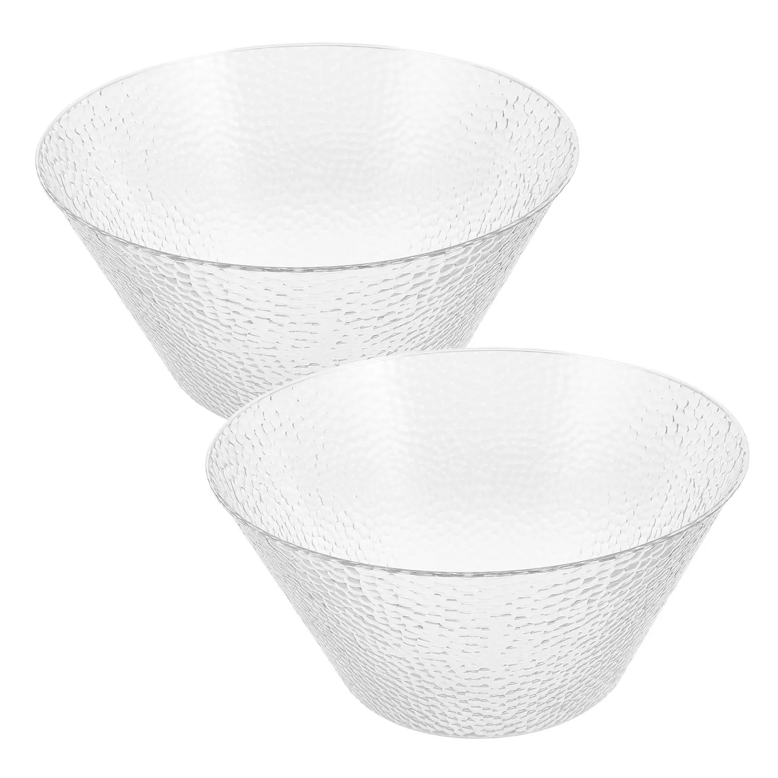 2Pcs Large Clear Plastic Punch Bowls Fruit Bowls Reusable Party Beverage Servers for Weddings Showers Buffet Catering