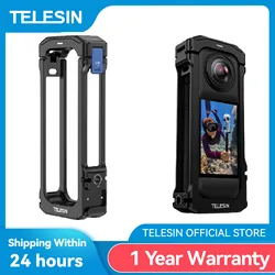 TELESIN Aluminium Alloy Frame Case For Insta 360 X4 Vertical shot Low Weight Protective shell For Insta 360 X4 Action camera