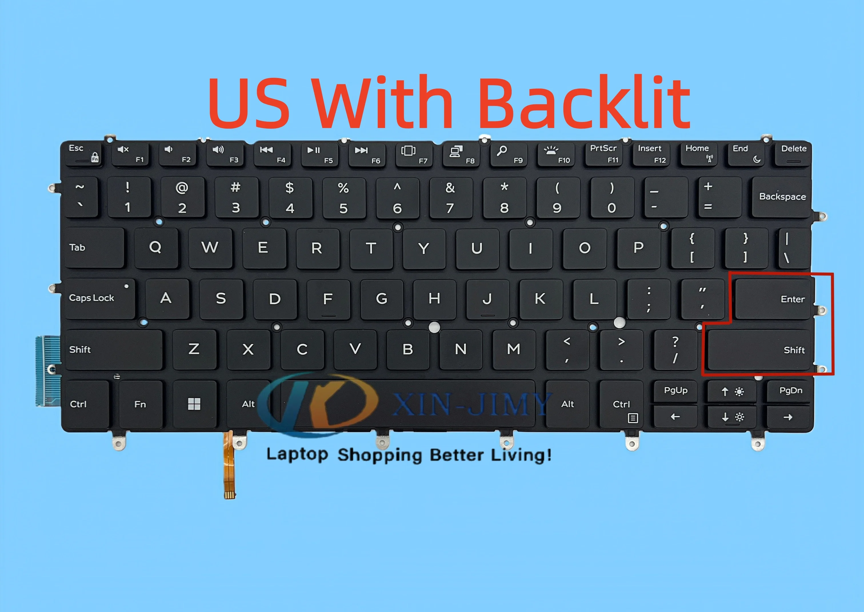 

For Dell XPS 13 9370 9317 9380 9305 7390 P82G US/RU Keyboard With Backlit