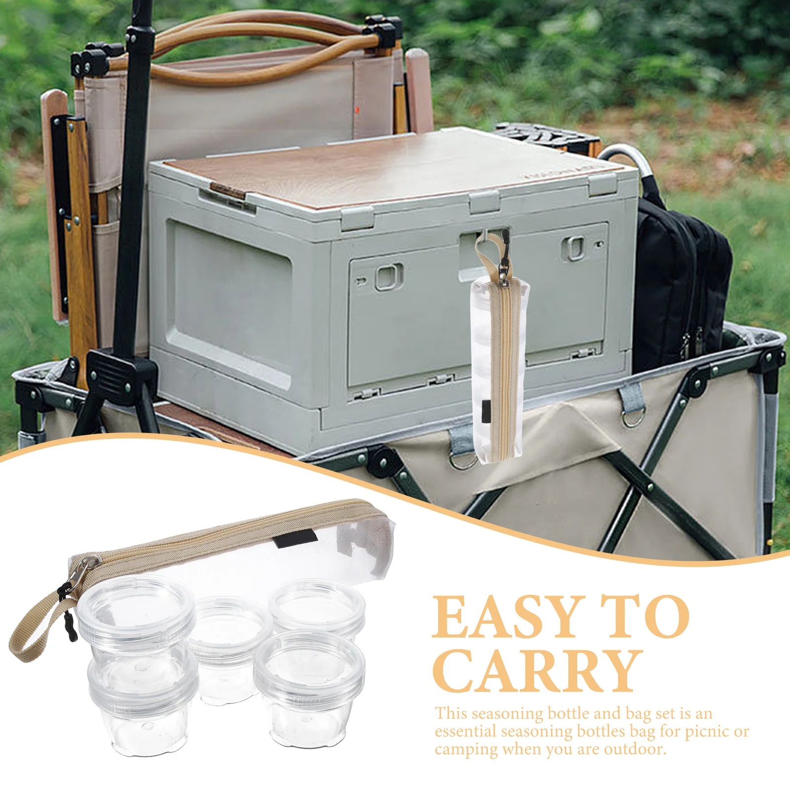 

1 Set Of Seasoning Bottle Kit Portable Camping Spice Containers Travel Seasoning Bag Outdoor Picnic Spices Storage Pet