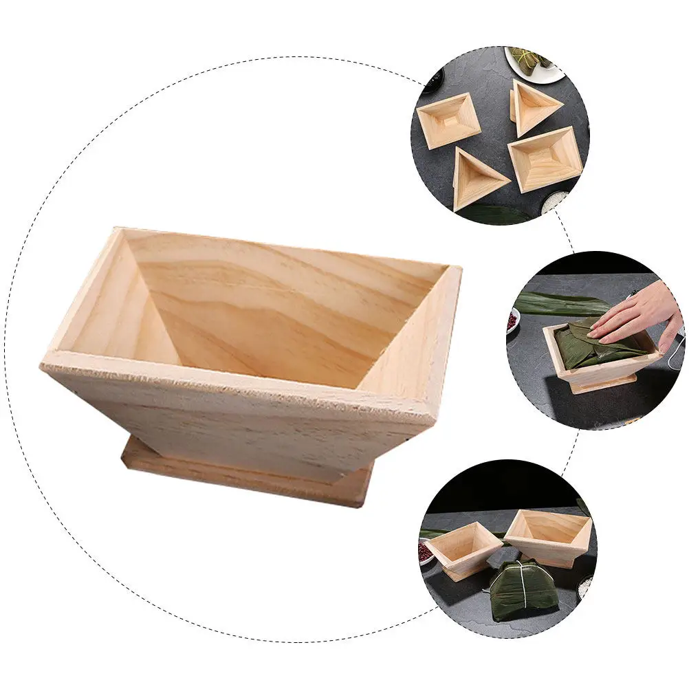 1Pcs Eco Friendly Wooden Zongzi Mold for Rice Dumpling Crafting Quadrangular Shape Easy Operation Kitchen Food Mold DIY Cooking