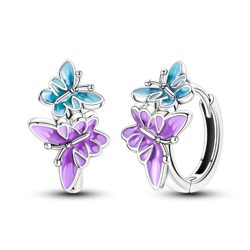 Creolen aus 925er-Sterlingsilber mit farbigen Zirkonium-Stern für Damen, Schmuck, Jahrestag, Hochzeit, Schmuckherstellung, Geschenk