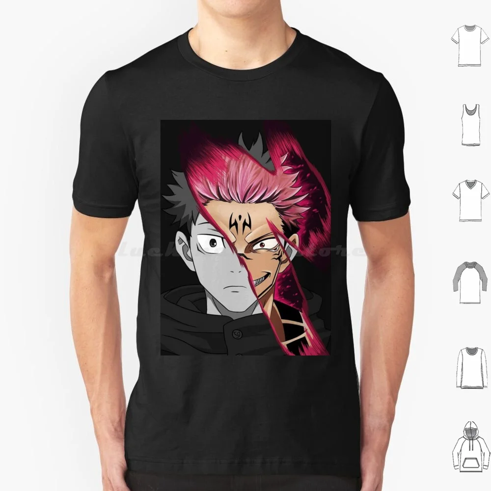 

Футболка Sukuna большого размера из 100% хлопка Sukuna Anime Jujutsu Manga Megumi Kaisen Fushiguro Gojo Satoru Jjk Itadori