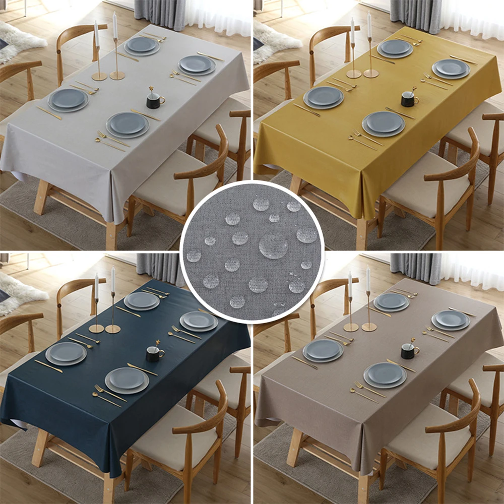 

Цельные прямоугольные скатерти, моющиеся украшения, чехлы для обеденного стола, легко в уходе, устойчивые к царапинам, кухонные скатерти из ПВХ для вечеринок