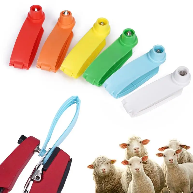 علامة أذن الأغنام بدون شخصية قطعة واحدة لوحة رقم أذن الأغنام الماشية مزرعة الدواجن علامات تحديد الحيوان 10 قطعة #2