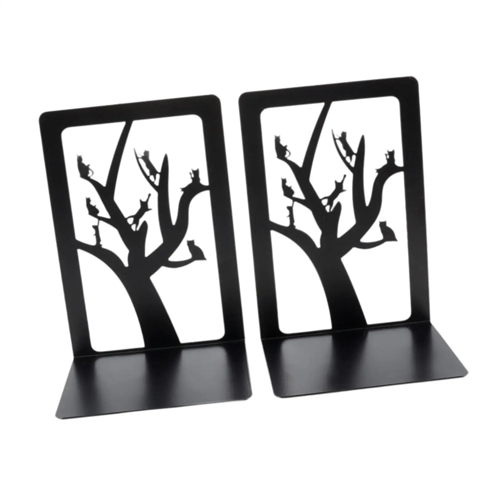 2 Pieces Metal Bookends Stand Book Stoppers for Heavy Books Desk Home Office