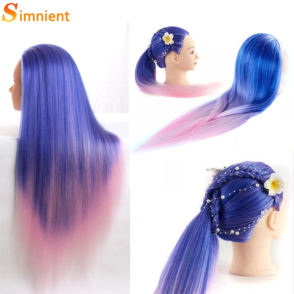 Mannequin Head Training Head For Braid Hairdressing 100% High Temperature Fiber Female Mannequin Training Doll Head