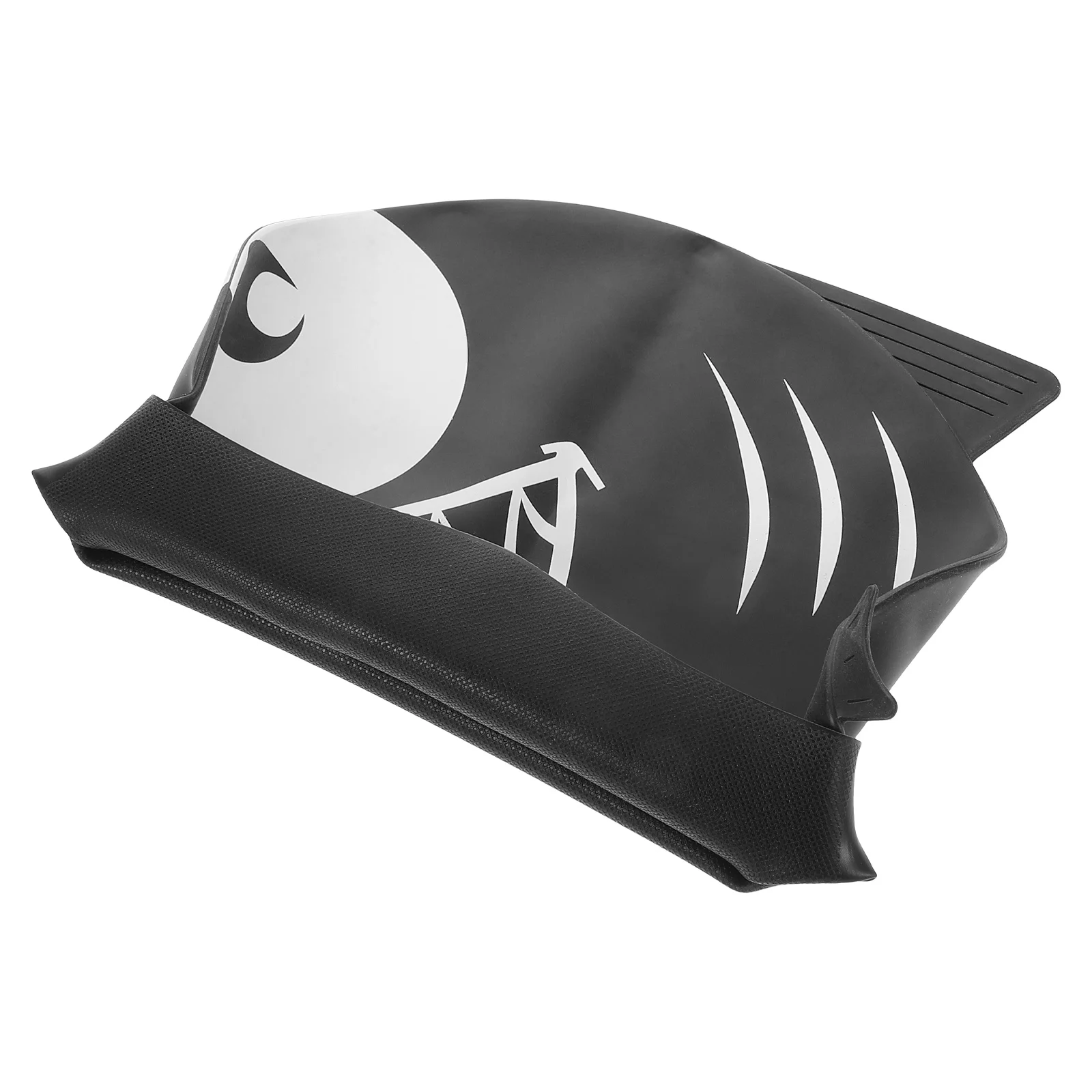 

Shark Silicone Swim Cap Waterproof Cartoon Bathing Hat Ear Protection Pool Beach Black Swim Cap Silicone Swimming Caps