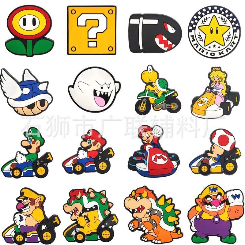 

Super Mario Bros Shoe Buckles Classic Game Kawaii Cartoon Characters DIY Toys Shoe Upper Accessories Decorations Children Gift