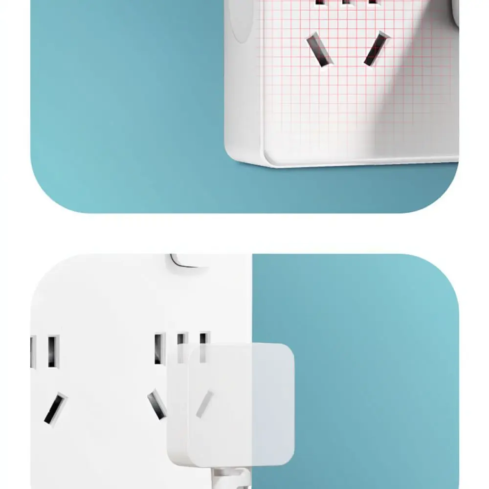 Space Saving Cube Power Strip Adapter Multi Outlet Wall Splitter With Safety Switch For Bedroom Kitchen Desk Setup