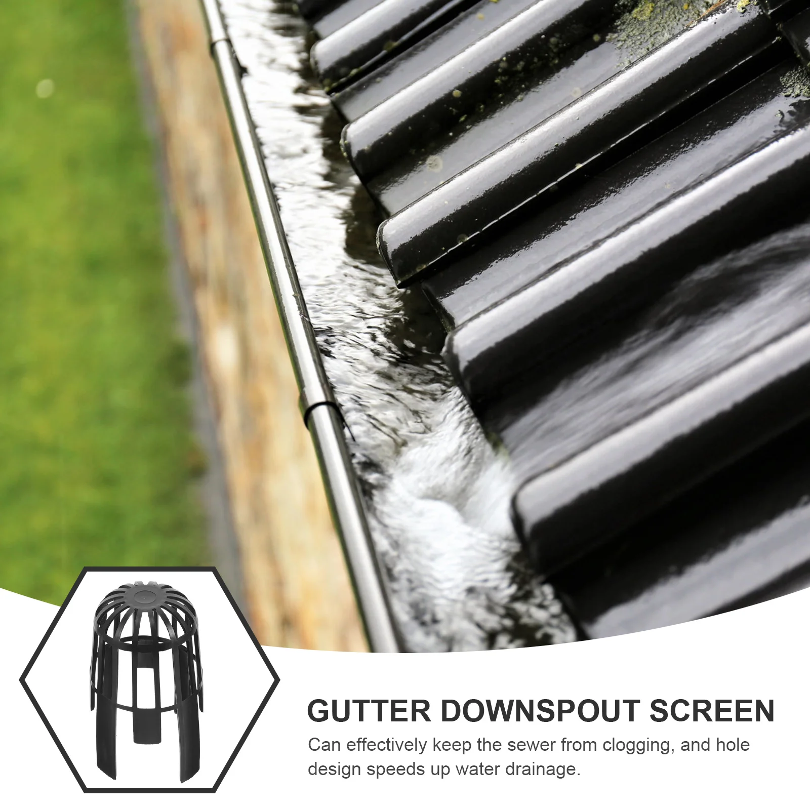 غطاء شبكي مصفاة الحرس لحماية مزراب السقف يمنع انسداد أوراق الحطام ماسورة التصريف مرشح شاشات مزراب المطر #4