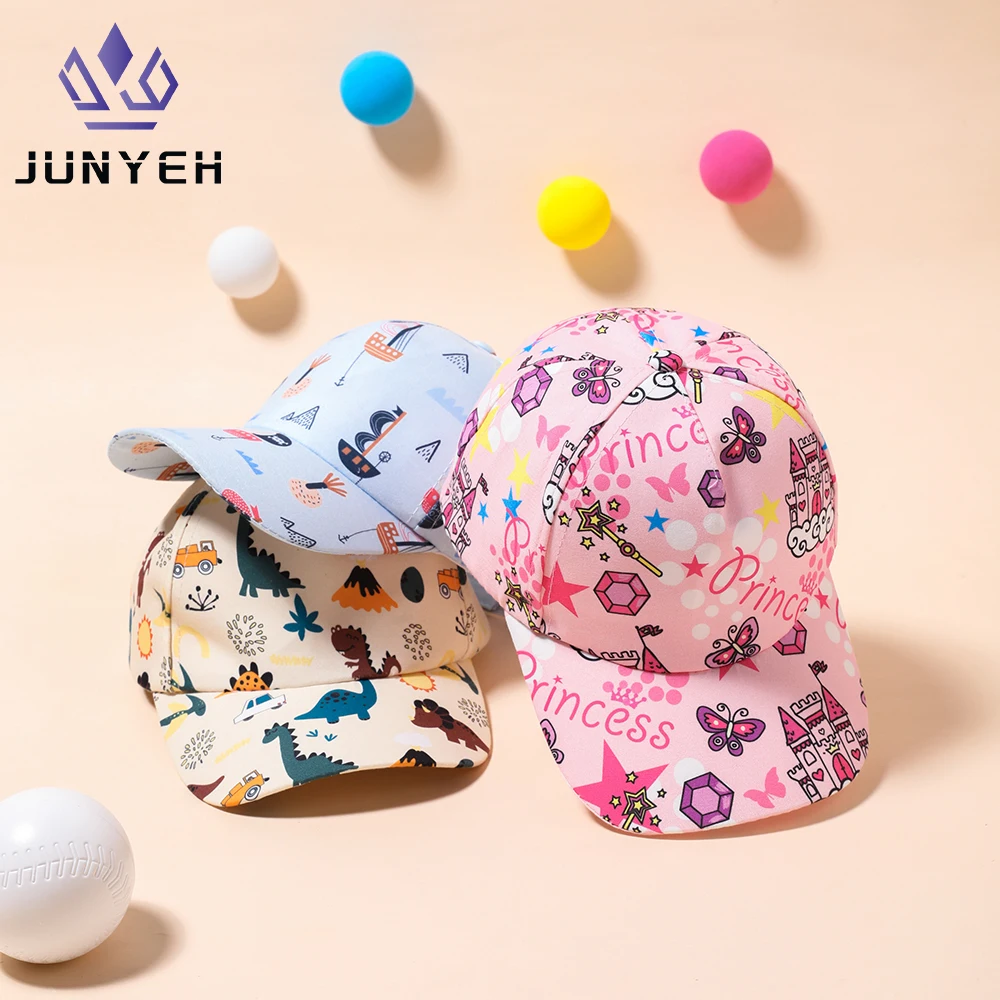 Boy Sweet Cartoon Baseball Caps Animal Dinosaur Unicorn Print Outdoor Travel Cap Hats For Kids Girl 2-8 Years