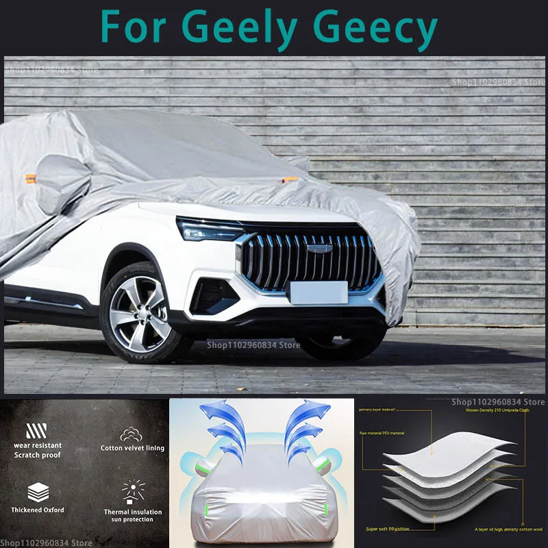 

For Geely Geecy 210T Waterproof Full Car Covers Outdoor Sun uv protection Dust Rain Snow Protective Auto Protective cover